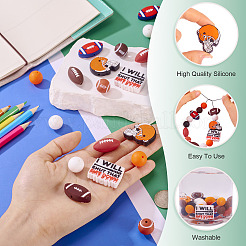 60шт пищевые экологически чистые силиконовые бусины&nbsp;SIL-TA0002-87