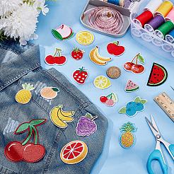 20 шт. 20 стиля фруктов компьютерная вышивка ткань приклеиваемые/пришивные нашивки PATC-AR0001-18