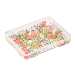 100 шт. 10 стиля мультяшных прозрачных смоляных кабошонов CRES-FS0001-20