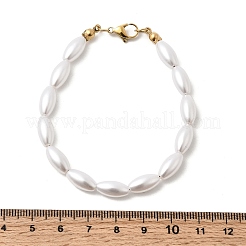 Браслеты из пластиковых бусин с жемчугом для женщин&nbsp;BJEW-L716-01G