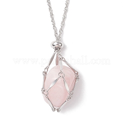 304 нержавеющая сталь пустой макраме мешочек кулон сингапурская цепочка ожерелье изготовление&nbsp;NJEW-JN05278