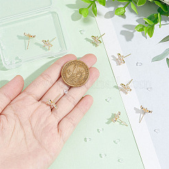 8 шт. серьги-гвоздики из латуни с прозрачным кубическим цирконием KK-BC0011-11