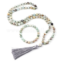 Ожерелья и браслеты с подвесками из круглых бусин из натурального амазонита FS-WG9D102-26