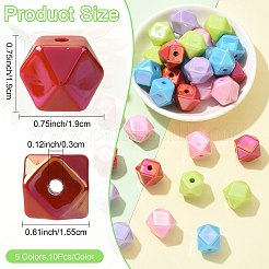 50 Stück 5 Farben UV-beschichtete undurchsichtige Acrylperlen&nbsp;OACR-FS0002-87