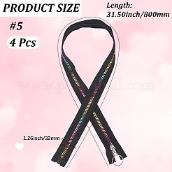 4 fermeture éclair en nylon arc-en-ciel n° 5&nbsp;SENE-CY0001-13B-01
