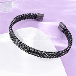 Браслеты-манжеты из хирургической нержавеющей стали 316 для мужчин&nbsp;BJEW-P319-05A-B