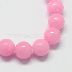 Chapelets de perles de pierres en jade jaune teinte&nbsp;X-G-R271-6mm-Y02