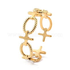 Anelli in acciaio inossidabile 304 placcati ioni (ip)&nbsp;RJEW-L102-09G