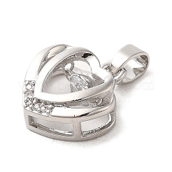 Латунные микропаве прозрачные подвески с фианитом&nbsp;KK-M275-45P