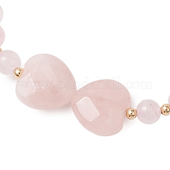 Браслеты из натурального розового кварца с бусинами для женщин BJEW-TA00622