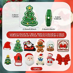 12 Stück 12 Stile Weihnachtssilikonperlen&nbsp;SIL-FS0001-38