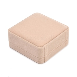 スクエアベルベットバングルディスプレイボックス  バングル用ジュエリー収納ギフトケース  淡い茶色  9x9x4cm&nbsp;CON-YWC0007-01A