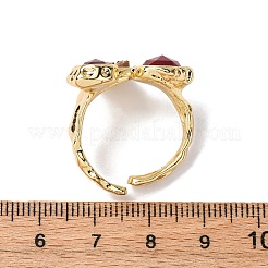 Кольца-манжеты из натурального аметиста/корейского нефрита/агата RJEW-M076-05G-05