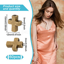 60 шт. бусины из сплава в тибетском стиле TIBEB-GO0001-07AB