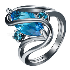 Кольца для женщин с конским глазом и кубическими цирконами из латуни FS-WG8B7C3-07