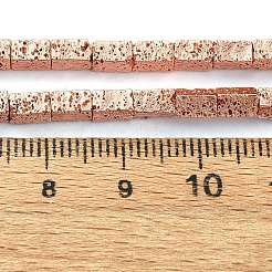 Fili di perle di roccia lavica naturale elettrodeposta&nbsp;G-I360-K02-03