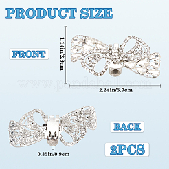 2 шт. украшения для обуви из сплава со стразами в виде банта FIND-CP0002-28B