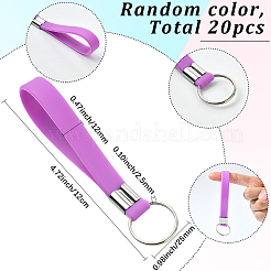 20шт. Ремень из смолы с железными кольцами для ключей KEYC-SC0001-84