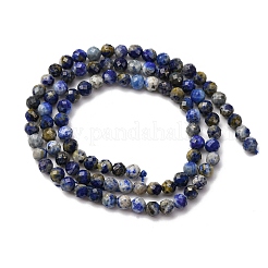 Нитки бусины из натурального ляписа-лазури G-RM2025-A41-4mm-A