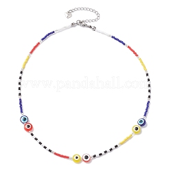 Комплект украшений из смолы сглаза и стеклянных бисера SJEW-MZ00002