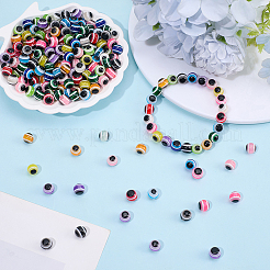 240 шт. 12-х цветные бусины из смолы от сглаза RESI-PA0001-09