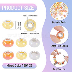 150шт европейские бусины из непрозрачной смолы&nbsp;RESI-TA0004-61A