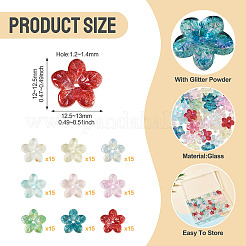 135 Stück 9 Farben Backfarbe transparente Glasperlen&nbsp;DGLA-TA0001-59