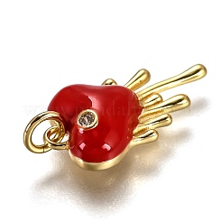 Латунные микропаве прозрачные подвески с фианитом&nbsp;ZIRC-B0003-20G