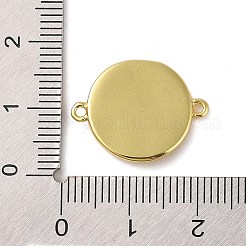 Gestellplattierung Messing flache runde Verbindungsstückanhänger&nbsp;KK-P261-04G