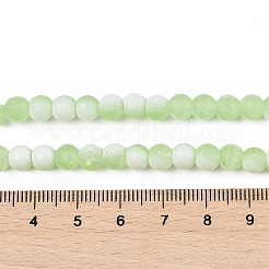 つや消しクラックルガラスビーズ連売り  ロンデル  淡緑色  8x7mm  穴：1.6mm  約106個/連  30.31''（77センチメートル）&nbsp;GLAA-U001-8mm-M09
