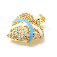 Кулоны с эмалью из латуни с прозрачным кубическим цирконием KK-M297-20G