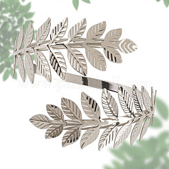 1шт. браслеты-манжеты из сплава листьев для женщин&nbsp;AJEW-CY0001-33P