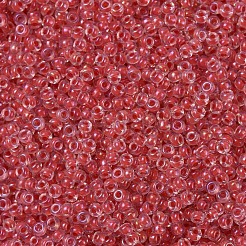 MIYUKIラウンドロカイユビーズ  日本製シードビーズ  （rr230)ホットピンクの裏地付きクリスタル  11/0  2x1.3mm  穴：0.8mm  約1100PCS /ボトル  10 G /ボトル&nbsp;SEED-JP0008-RR0230