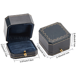 Scatola di immagazzinaggio dell'anello della coppia dei gioielli del cartone del rettangolo&nbsp;CON-WH0087-82