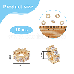 10 шт. латунные микропрозрачные бусины-разделители из кубического циркония&nbsp;KK-HS0001-52LG