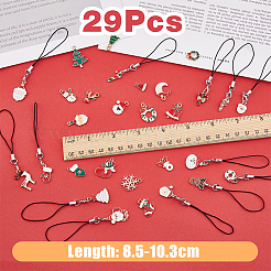 Sangles mobiles en alliage d'émail sur le thème de noël&nbsp;HJEW-AB00092