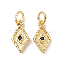 Colgantes de circonio cúbico negra micro pavé de latón chapado en rack&nbsp;ZIRC-C042-13G
