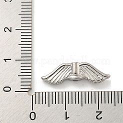 変色しない304ステンレススチールビーズ  翼  ステンレス鋼色  6.5x21x3.5mm  穴：1.5mm&nbsp;STAS-K273-08A-P