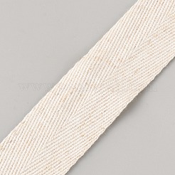 綿とリネンのリボン  フローラルホワイト  1インチ（24mm）  約54.68ヤード（50m）/ロール&nbsp;OCOR-WH0816-020B