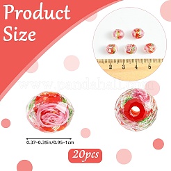 20 pz perline di lampwork in lamina fatte a mano&nbsp;FOIL-SZ0001-03B