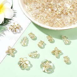 60 г 6 стиля прозрачные акриловые бусины с металлическим плетением&nbsp;MACR-YW0003-43