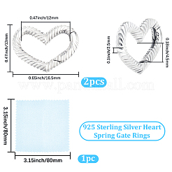 2 шт. 925 кольца-пружинки из стерлингового серебра&nbsp;STER-BBC0008-96