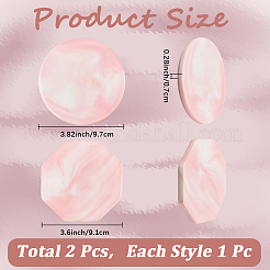 2 шт. 2-х стилевые фарфоровые подставки под чашки с мраморным узором&nbsp;AJEW-CP0009-18C