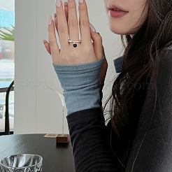 Открытое кольцо-манжета из стерлингового серебра s925 для женщин RJEW-M164-03