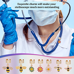 14 шт. 7 стиля эмалированный сплав стетоскоп подвесные украшения HJEW-OC00168