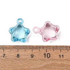 透明なアクリルパーツ  スターのチャーム  ミックスカラー  18x15x8.5mm  穴：1.6mm  約625個/500g&nbsp;AC-CBA53C6-03