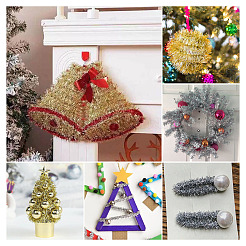 20 ярд двухцветной пластиковой блестящей мишуры AJEW-TA0002-16