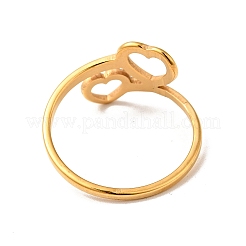 Кольцо из нержавеющей стали 201 с ионным покрытием (IP) в форме двойного сердца на день святого Валентина&nbsp;RJEW-G266-10G