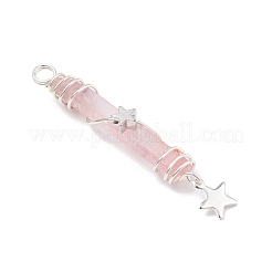 3 шт. 3 стиля гальванизированных подвесок из натурального кварцевого кристалла с заостренными концами из медной проволоки PALLOY-JF03767-05