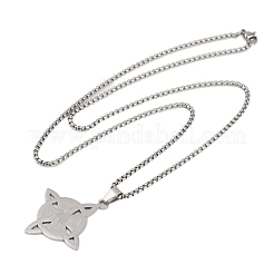 Ожерелья с подвеской в виде узла троицы из нержавеющей стали 201 для мужчин и женщин NJEW-K283-36P